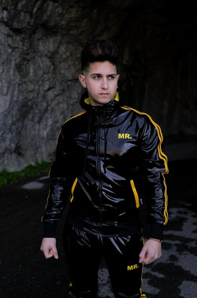 MR Riegillio PVC tracksuit pants yellow stripes | Fetish | Sk8erboy®