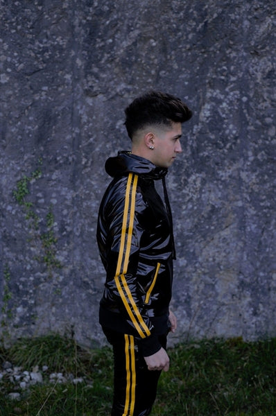 MR Riegillio PVC tracksuit pants yellow stripes | Fetish | Sk8erboy®