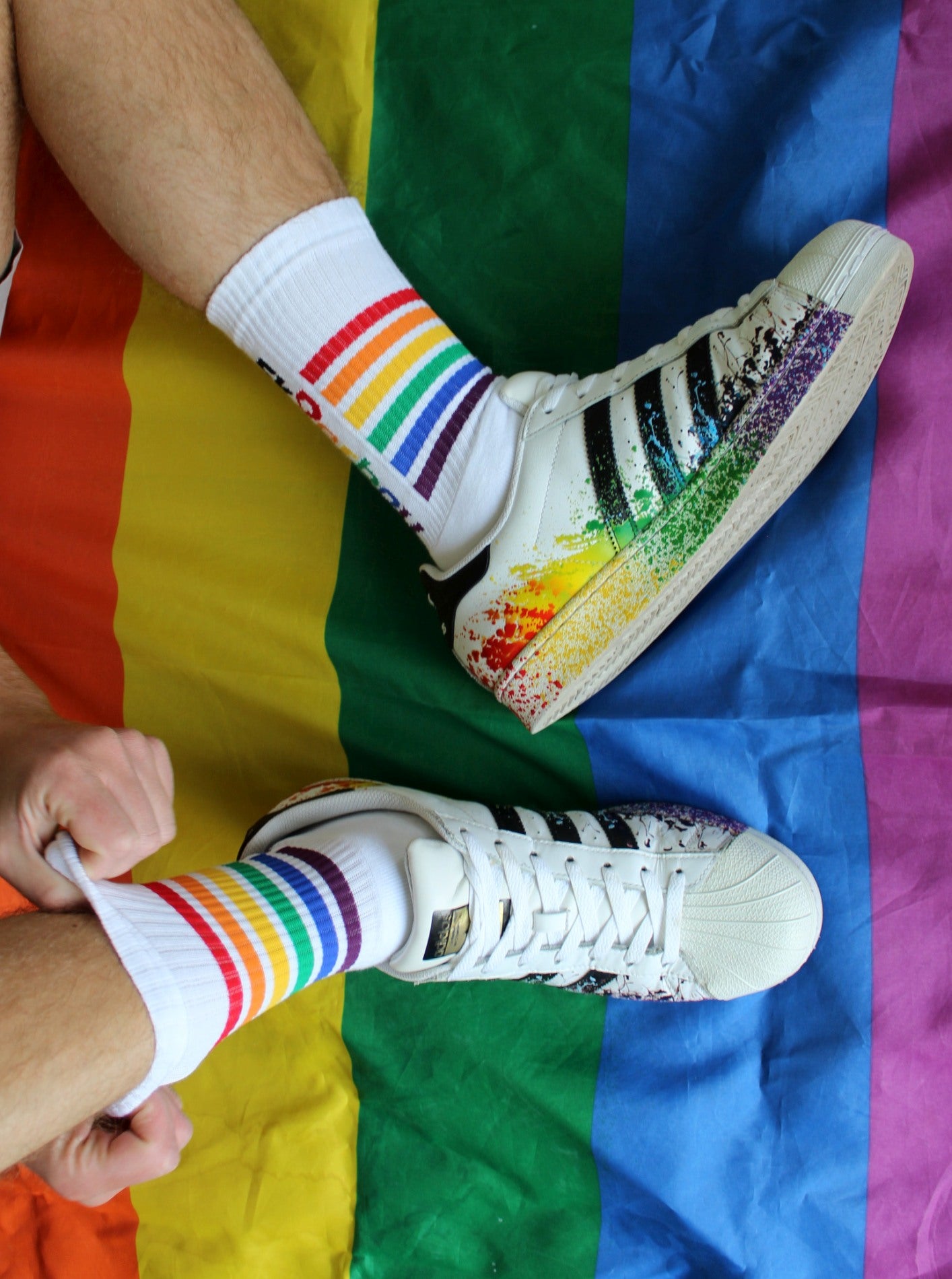 Adidas hot sale socks pride